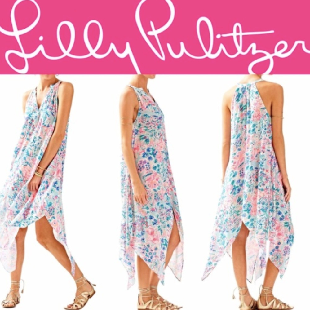 Lilly Pulitzer Monica Beach Dress Serene Blue